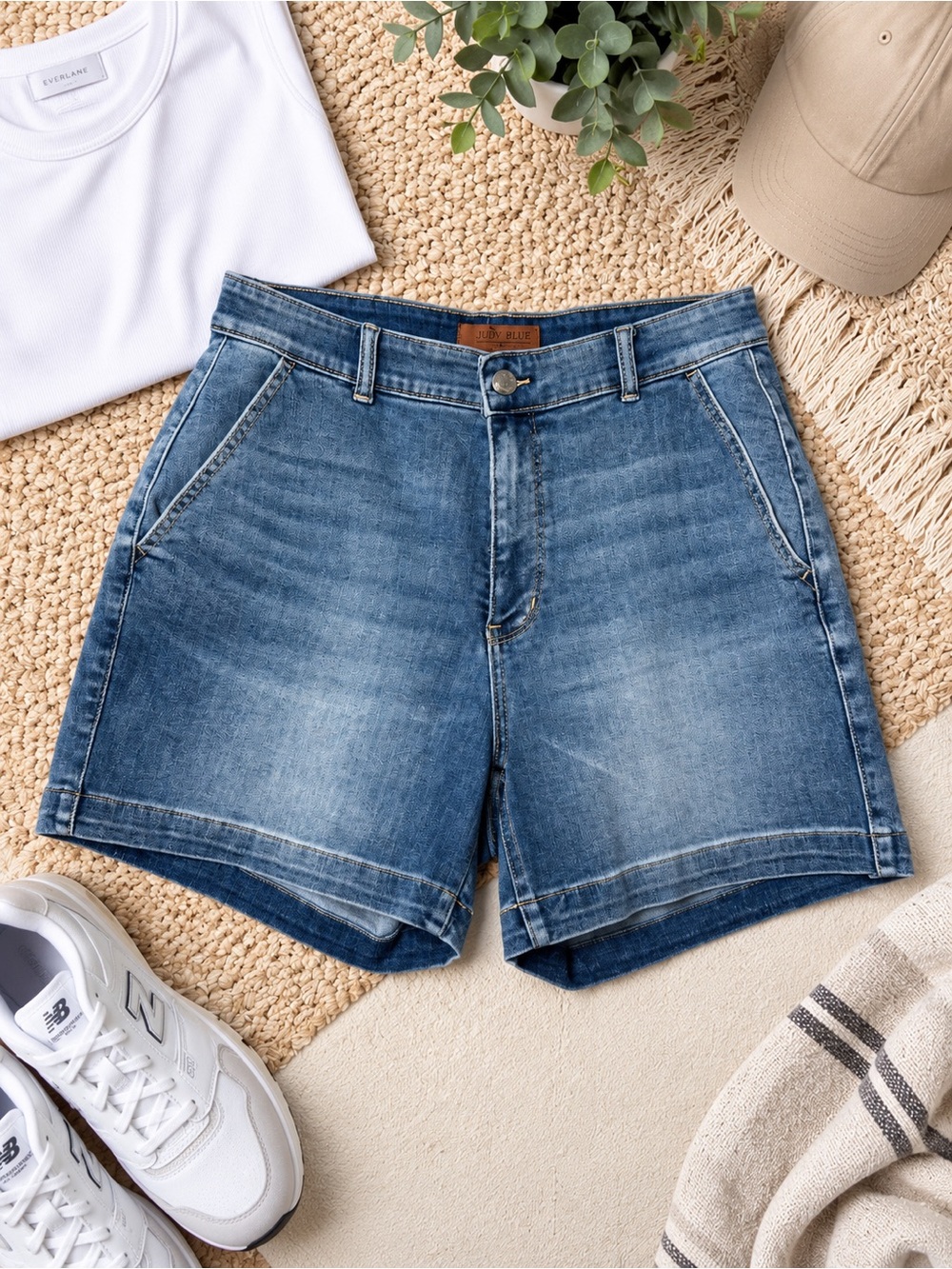 Judy Blue Faded Blue High-Rise Denim Shorts